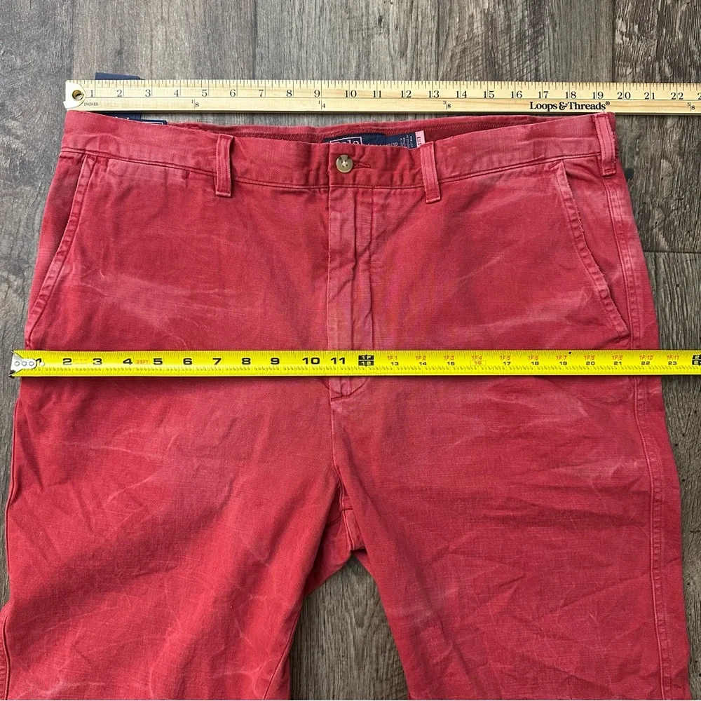 Polo Ralph Lauren Salinger Chino Straight Fit Red Dyed Pants Men Size 38/30